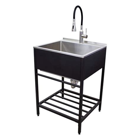 small stainless steel utility sink